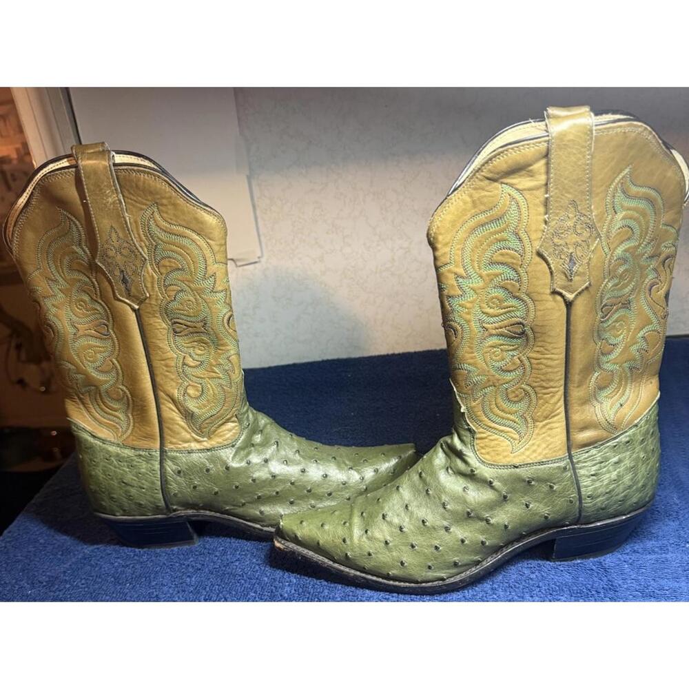 Women’s Tony Lama Cowboy Boots Sz 9B Style H2053L  Full Quill Handcrafted In USA - Picture 13 of 16
